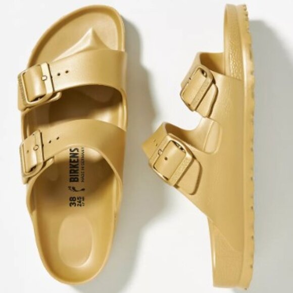 Birkenstock Shoes - Birkenstock Arizona EVA Sandals - Metallic Gold - Size EU38